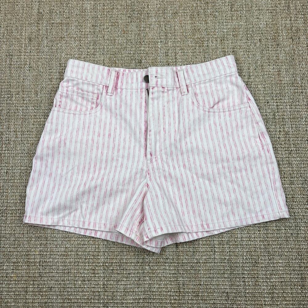 🌸🤍 Faherty Pink Striped Denim Shorts | 28 | Herringbone